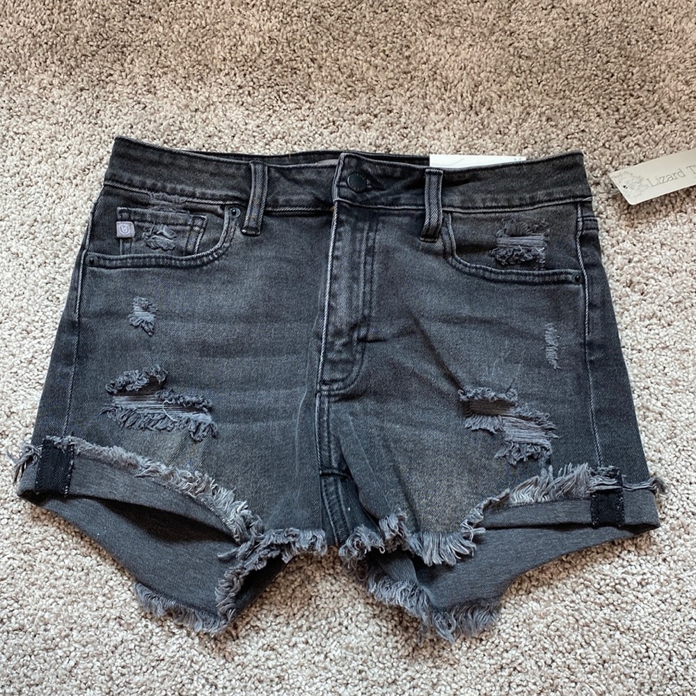 JUST USA Washed Black Jean Shorts